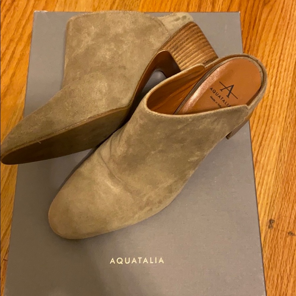 Suede Aquatalia mules - worn twice & waterproof!